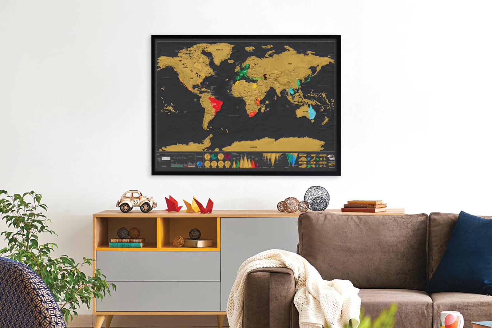 Scratch Map Deluxe Editie kraswereldkaart