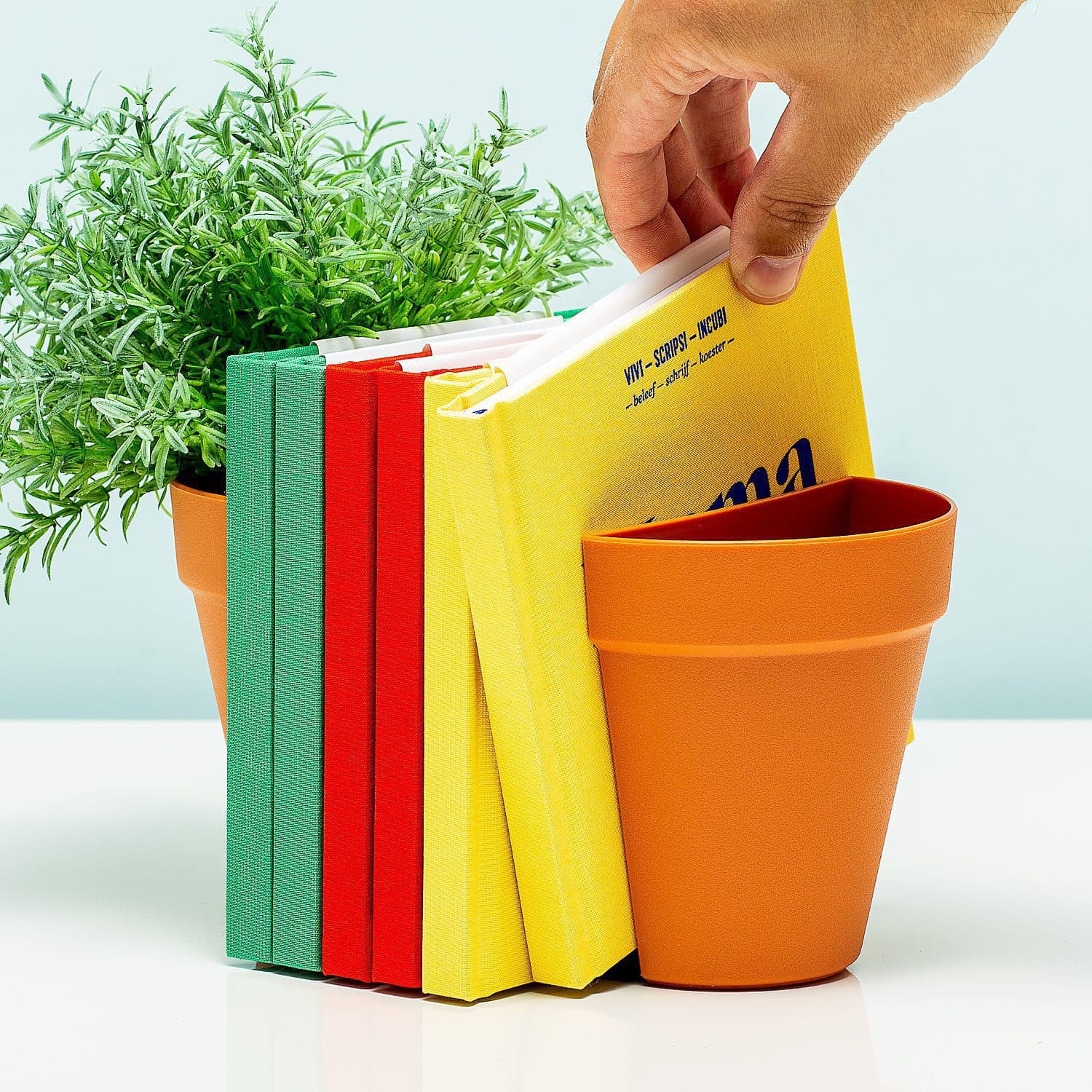 Bloempot boekensteun