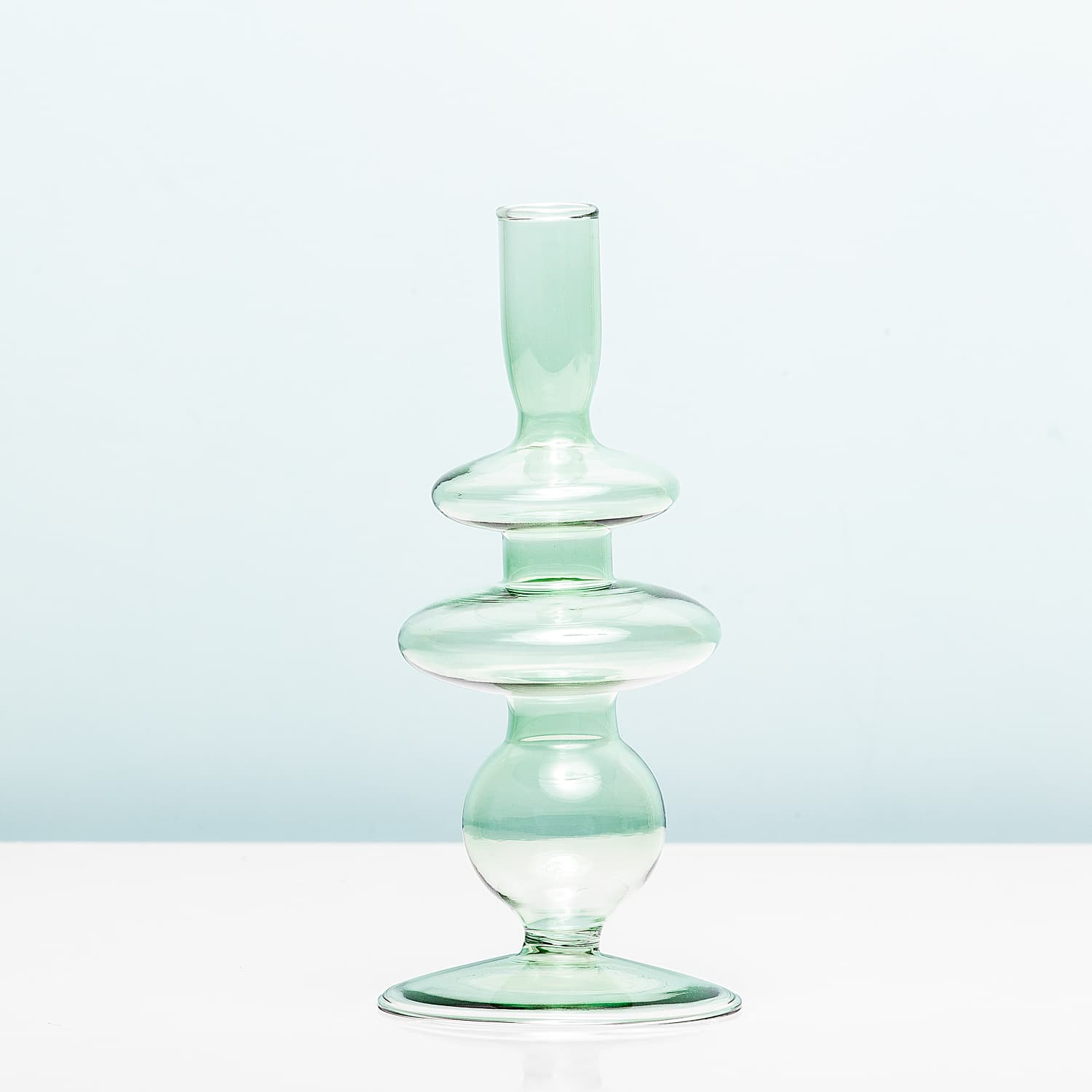 Glass Art Rings kandelaar – Medium/groen