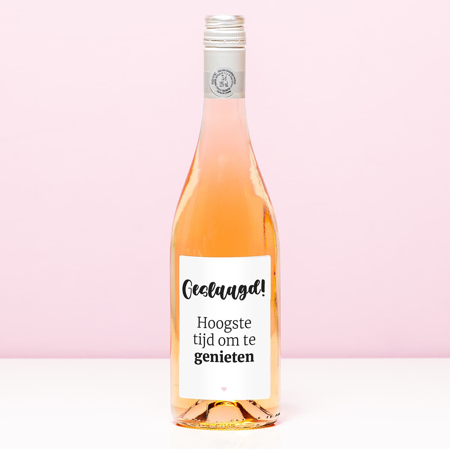 Wijnfles Geslaagd tijd om te genieten - Rosé (Blush Rosé)