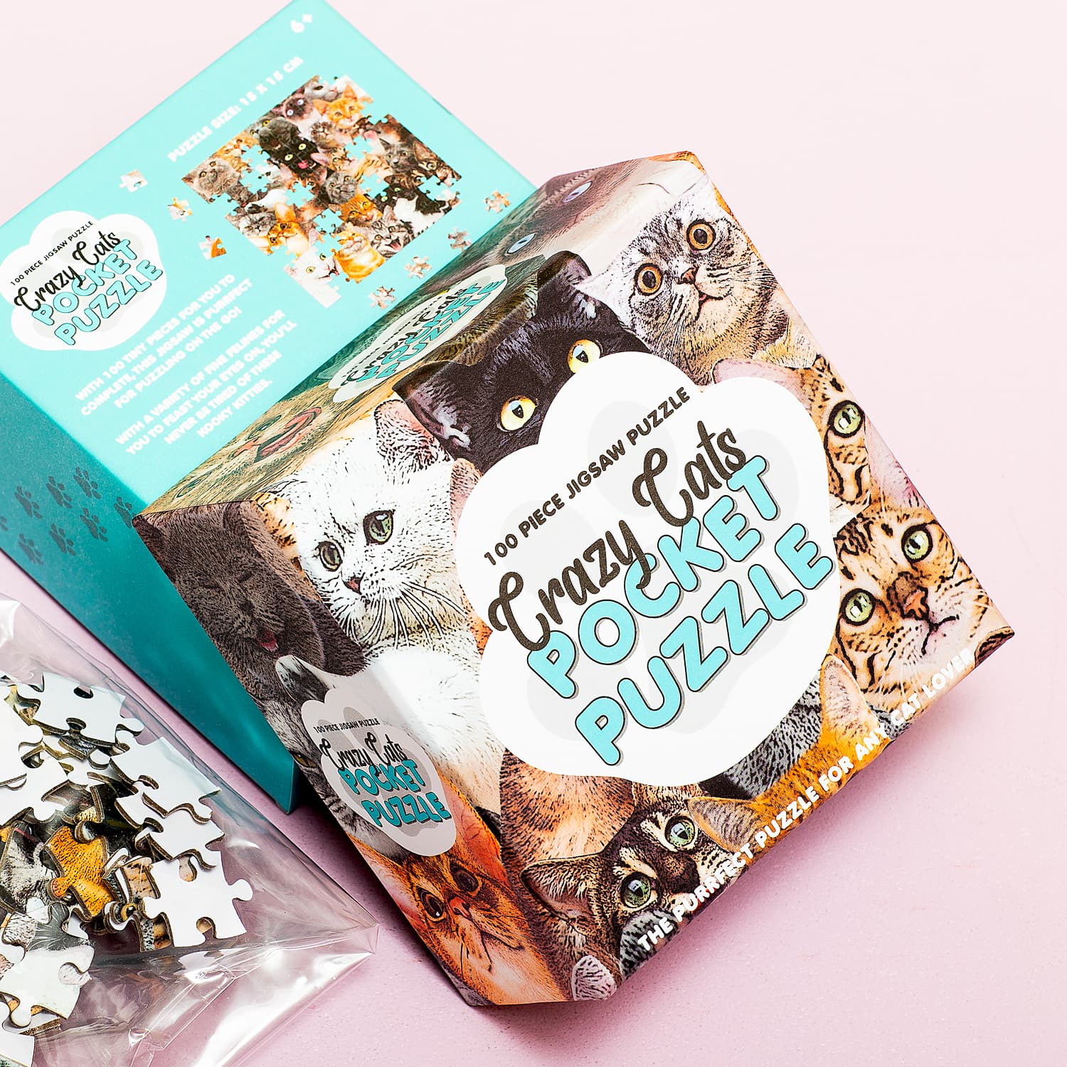 Pocket puzzel (100 stukjes) – Crazy Cats