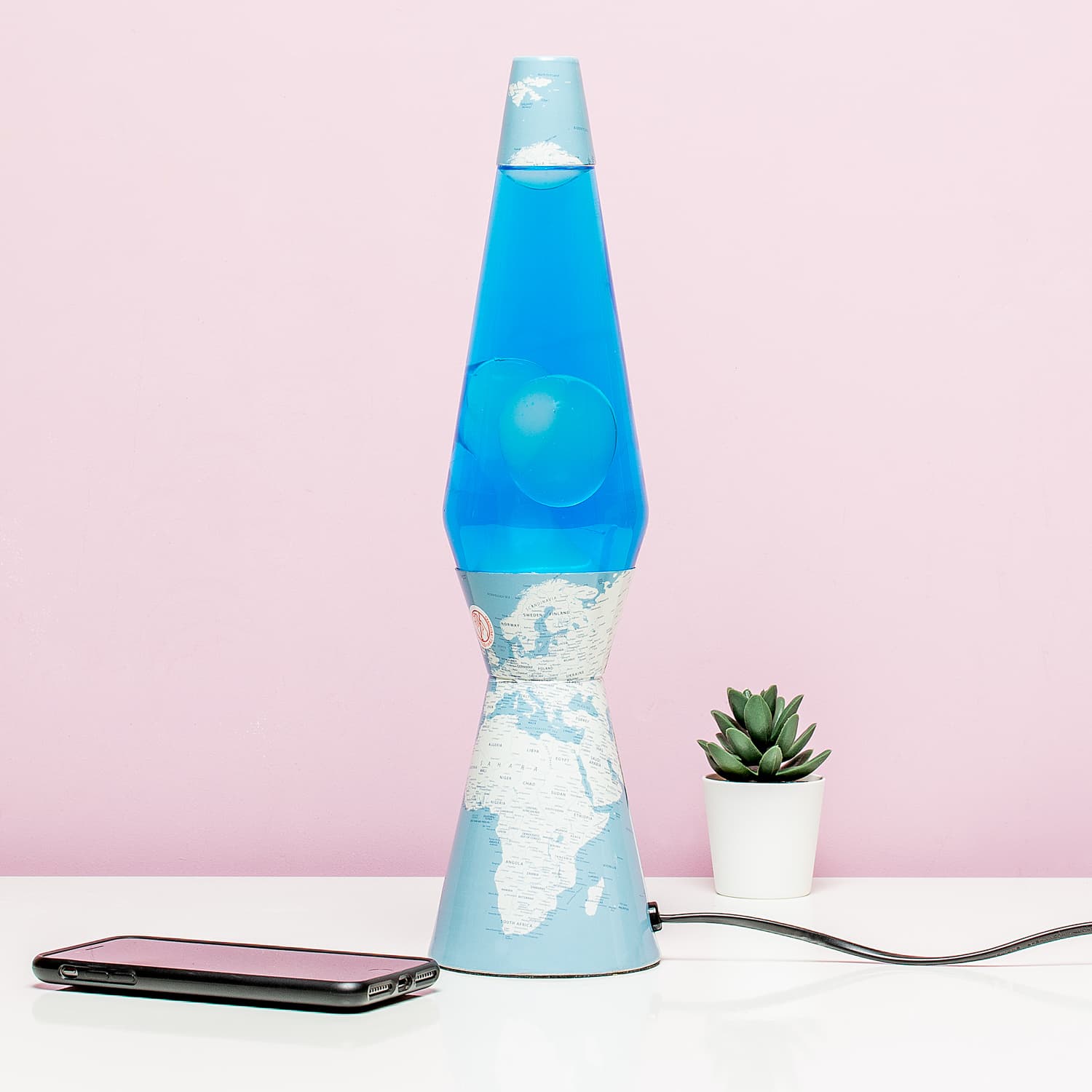 Wereldkaart bullet lavalamp