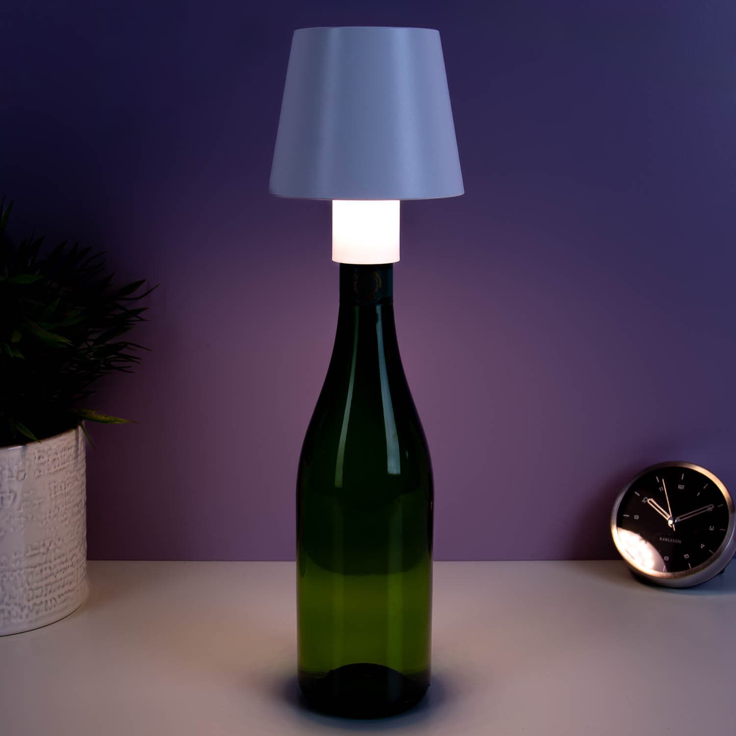 Wijnfles lampje – Wit