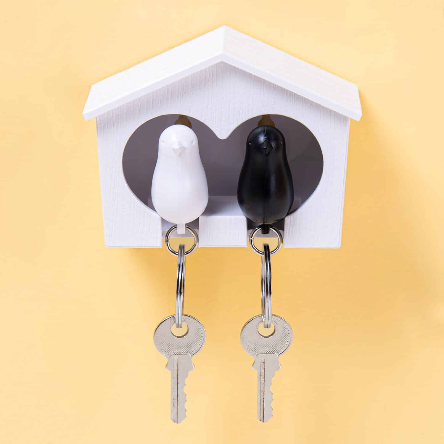 Sparrow Duo Sleutelhanger – Wit/Zwart