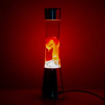 Lavalamp zilver met rode lava