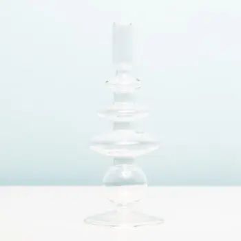 Glass Art Rings kandelaar - Groot/transparant