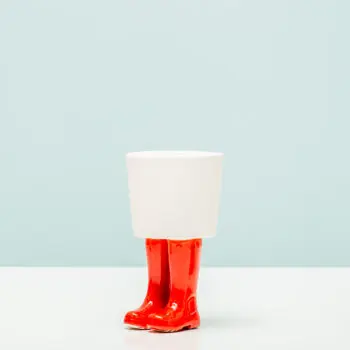 Regenlaarzen bloempot - Klein/rood