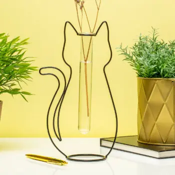 Silhouette draadvaas - Kat