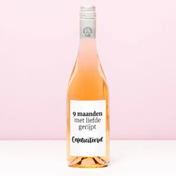 Wijnfles 9 maanden met liefde gerijpt - Rosรฉ (Blush Rosรฉ)
