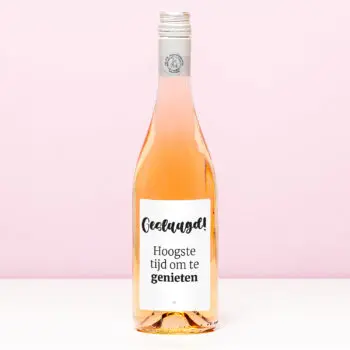 Wijnfles Geslaagd tijd om te genieten - Rosรฉ (Blush Rosรฉ)