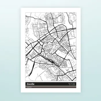 Poster plattegrond Zwolle