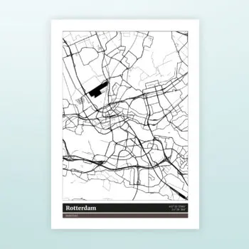 Poster plattegrond Rotterdam