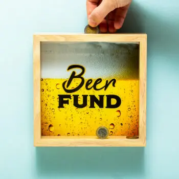 Houten spaarpot - Beer Fund
