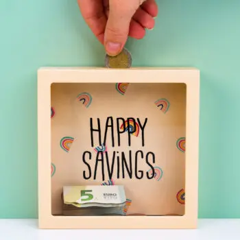 Transparante spaarpot - Happy Savings