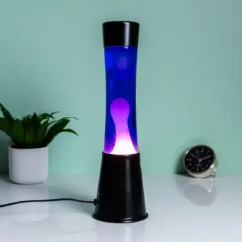 Lavalamp zwart met paarse vloeistof