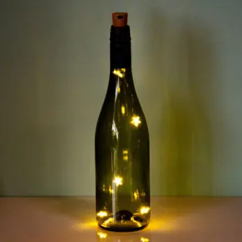 Wijnfles lampje - Witte sterren