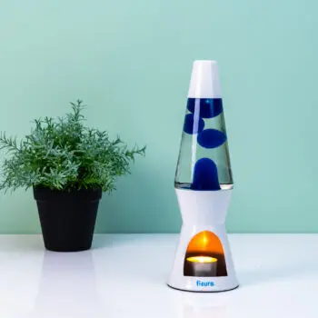Waxinelicht lavalamp - Wit met blauwe lava