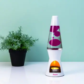 Waxinelicht lavalamp - Wit met roze lava