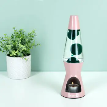 Waxinelicht lavalamp - Roze met groene lava