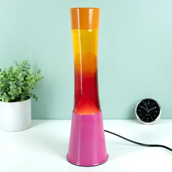 Lavalamp roze met oranje en geel