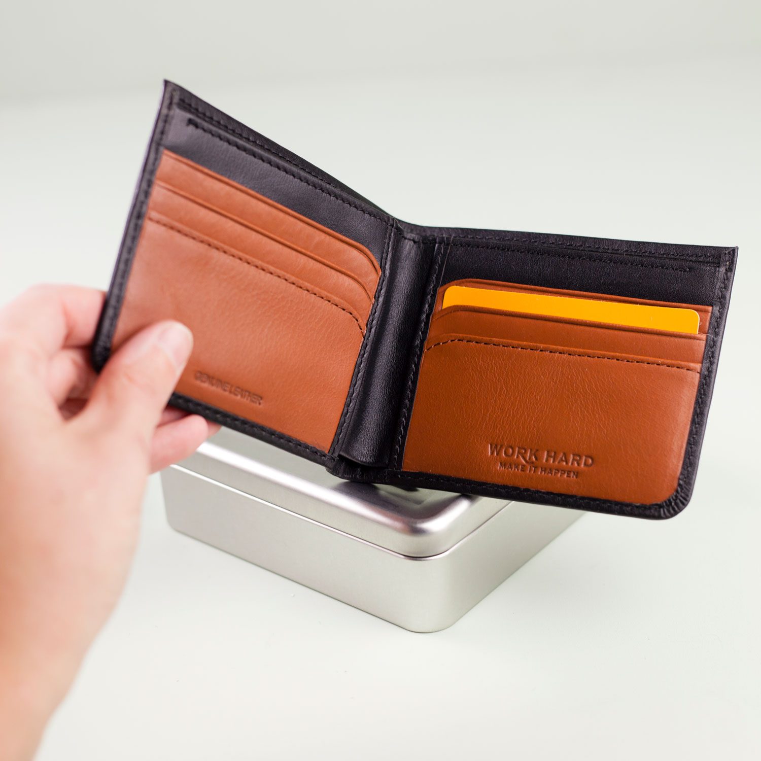 Leren Portemonnee Zwart huismerk kopen in de aanbieding