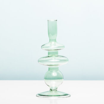 Glass Art Rings kandelaar - Medium/groen