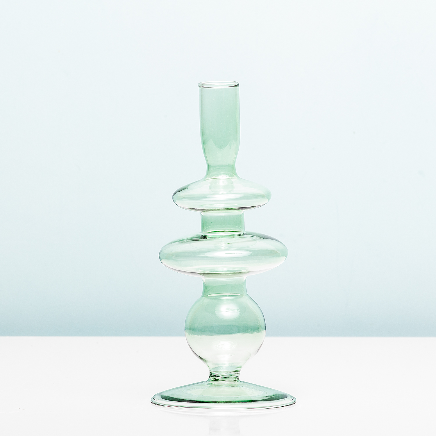 Glass Art Rings Kandelaar - Medium/groen