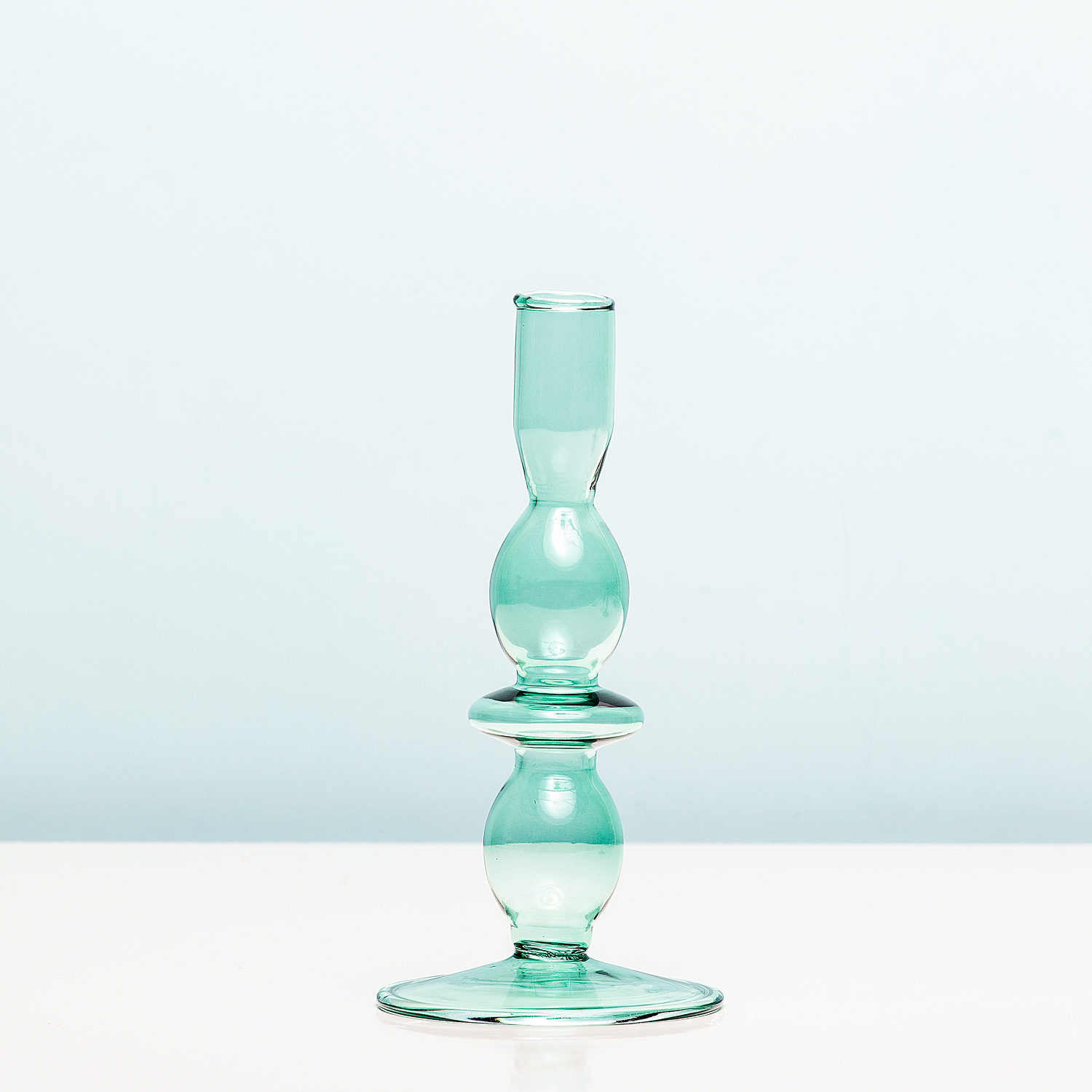 Glass Art Bubbles Kandelaar - Medium/groen