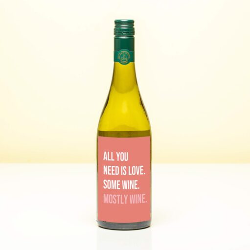 Wijnfles All you need is love  - Wit (Sauvignon Blanc)