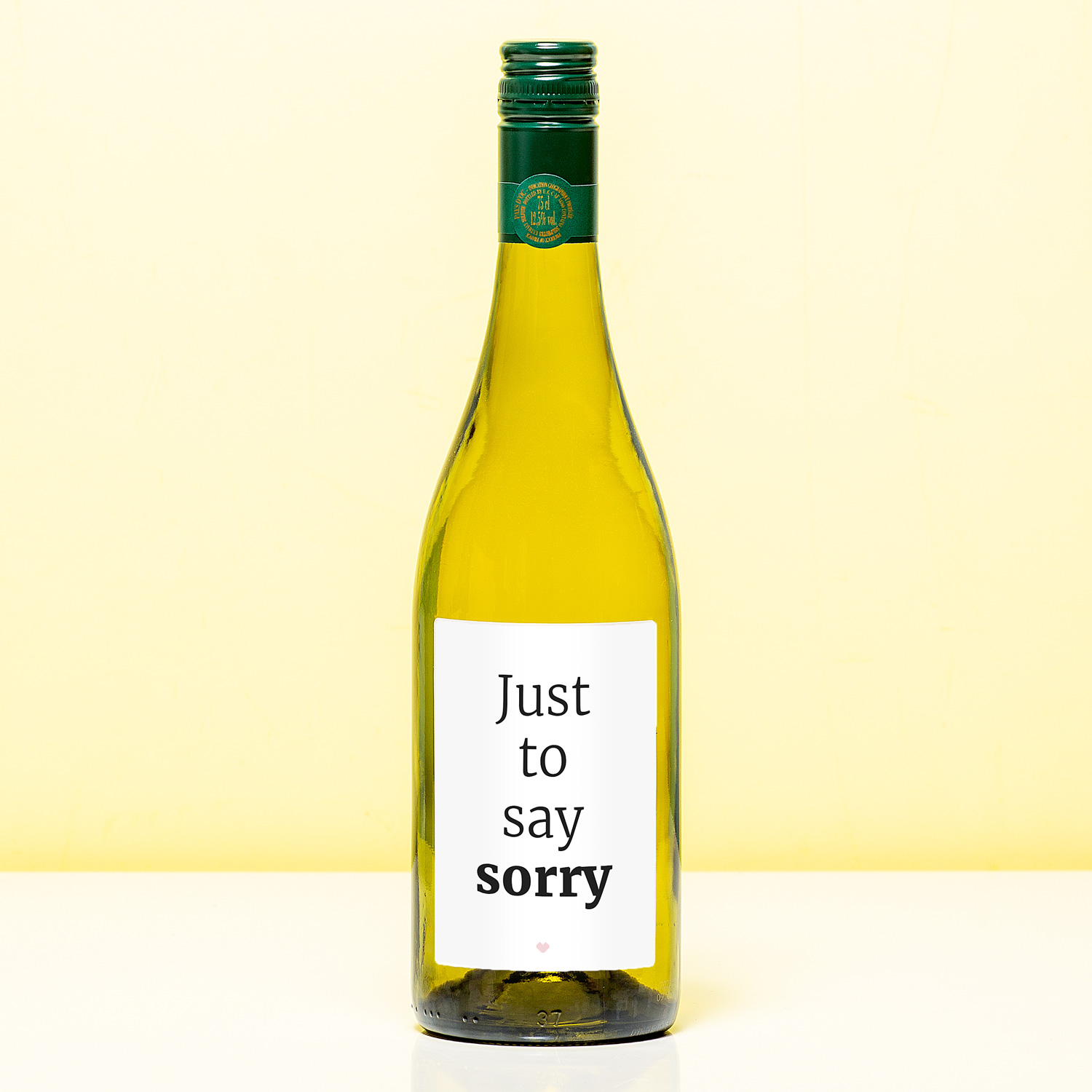 Wijnfles Just To Say Sorry - Wit (Sauvignon Blanc)