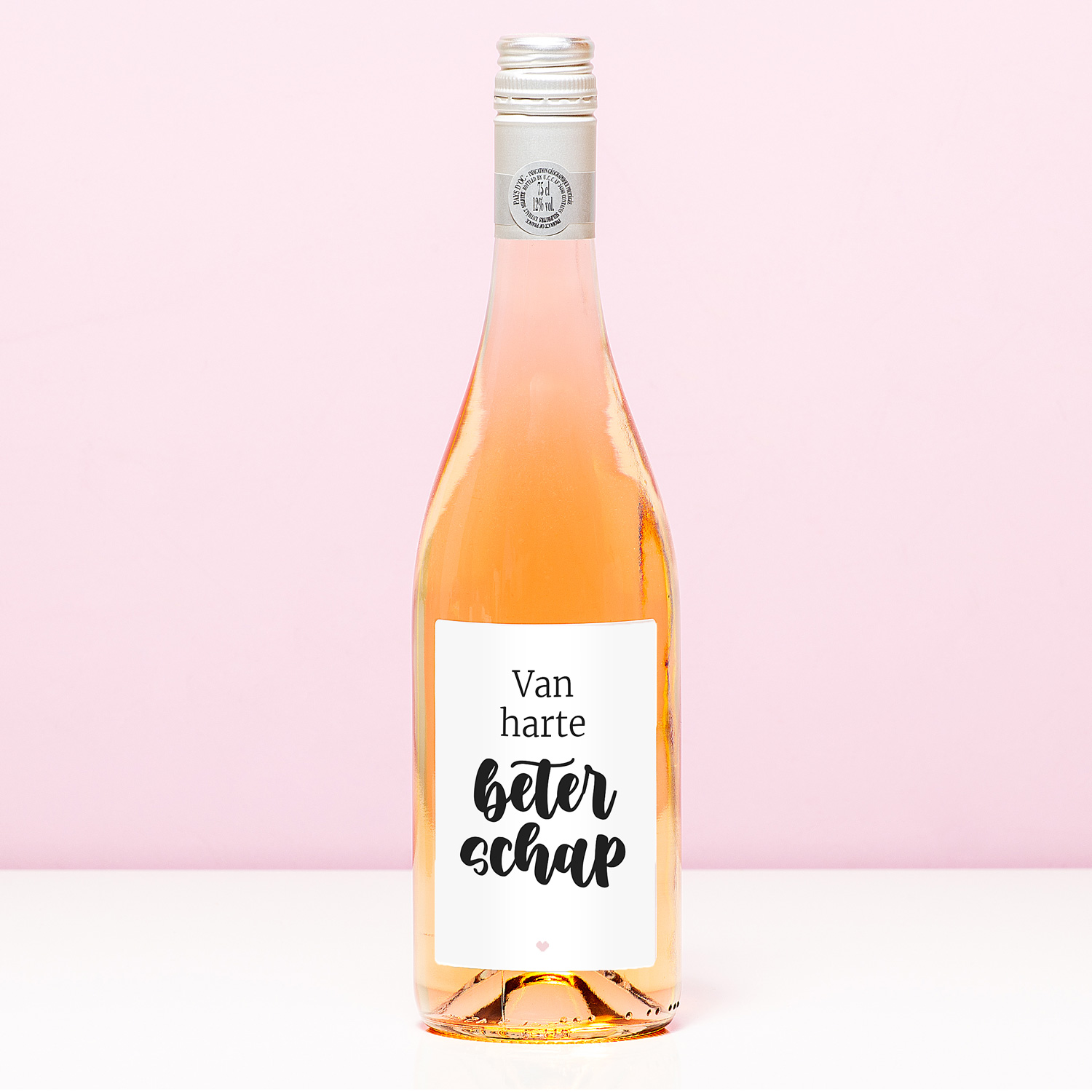 Wijnfles Van Harte Beterschap Rosé (Blush Rosé)