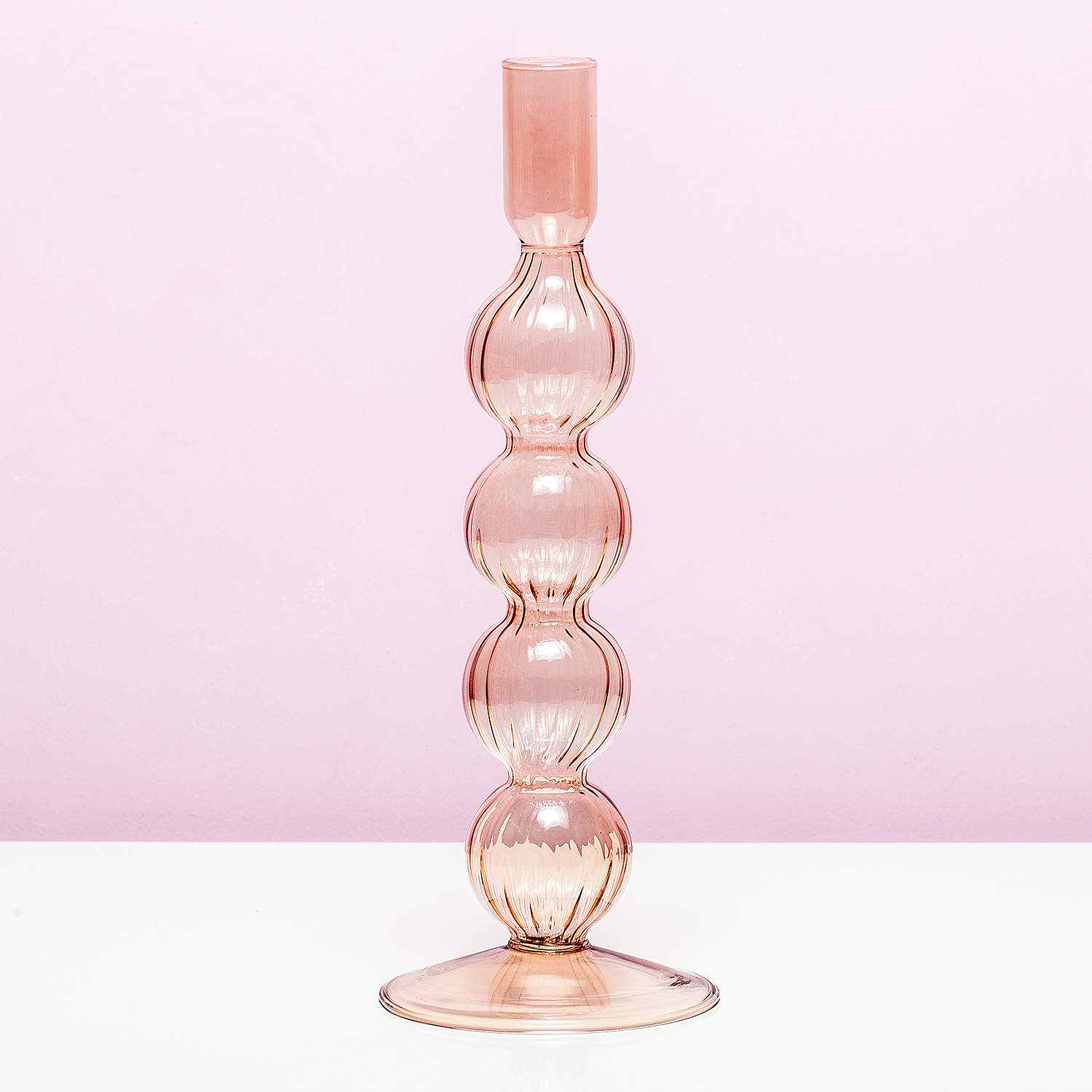 Swirl Bubbles Kandelaar - Groot/roze