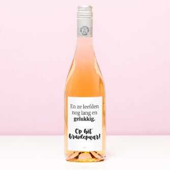 Wijnfles Op het bruidspaar - Rosé (Blush Rosé)