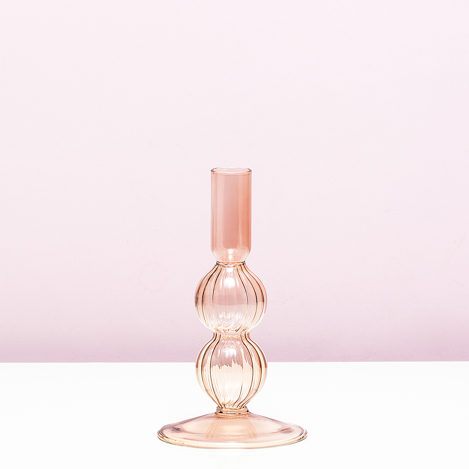 Swirl Bubbles Kandelaar - Medium/roze