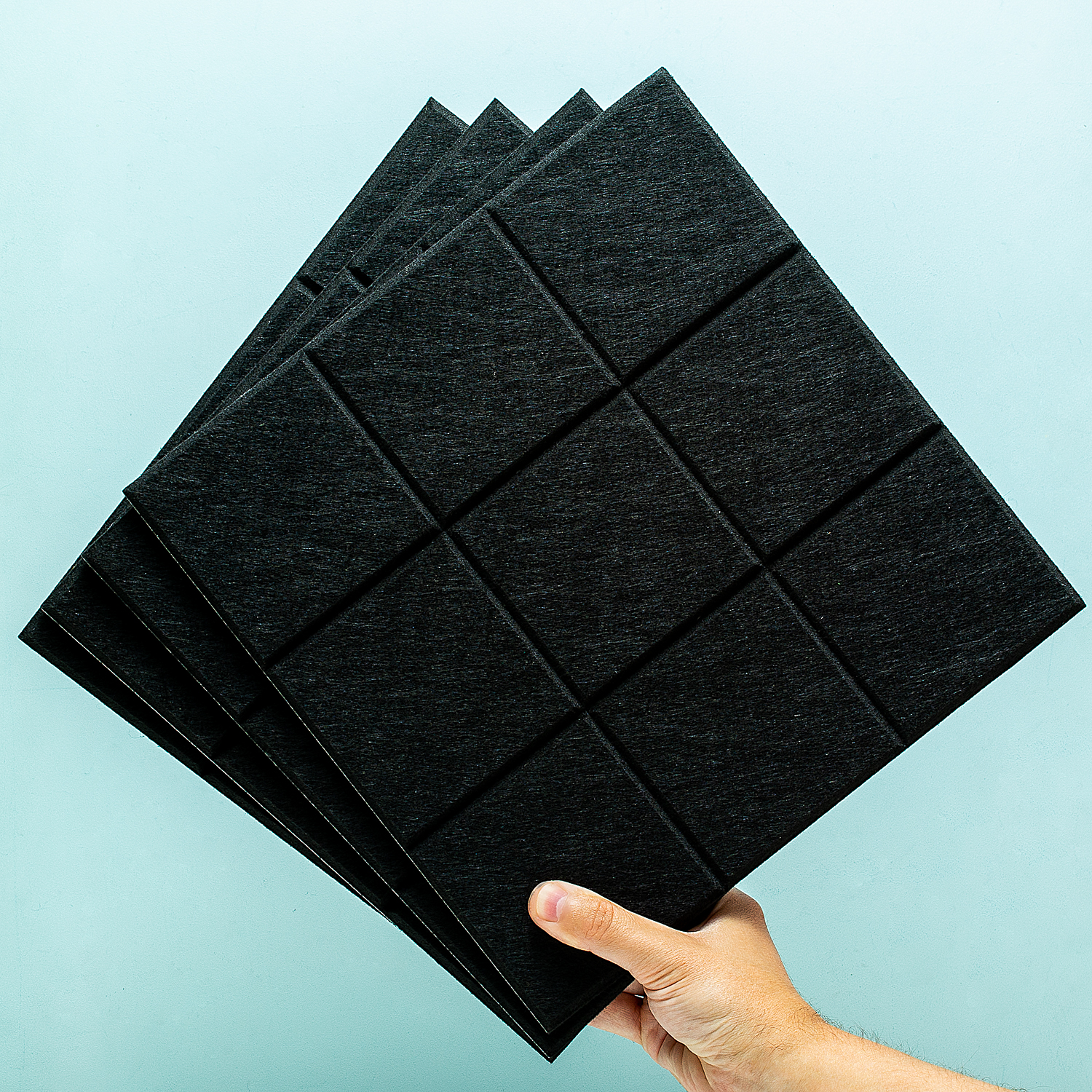 Zelfklevende Vierkante Prikborden (set Van 4) - Zwart