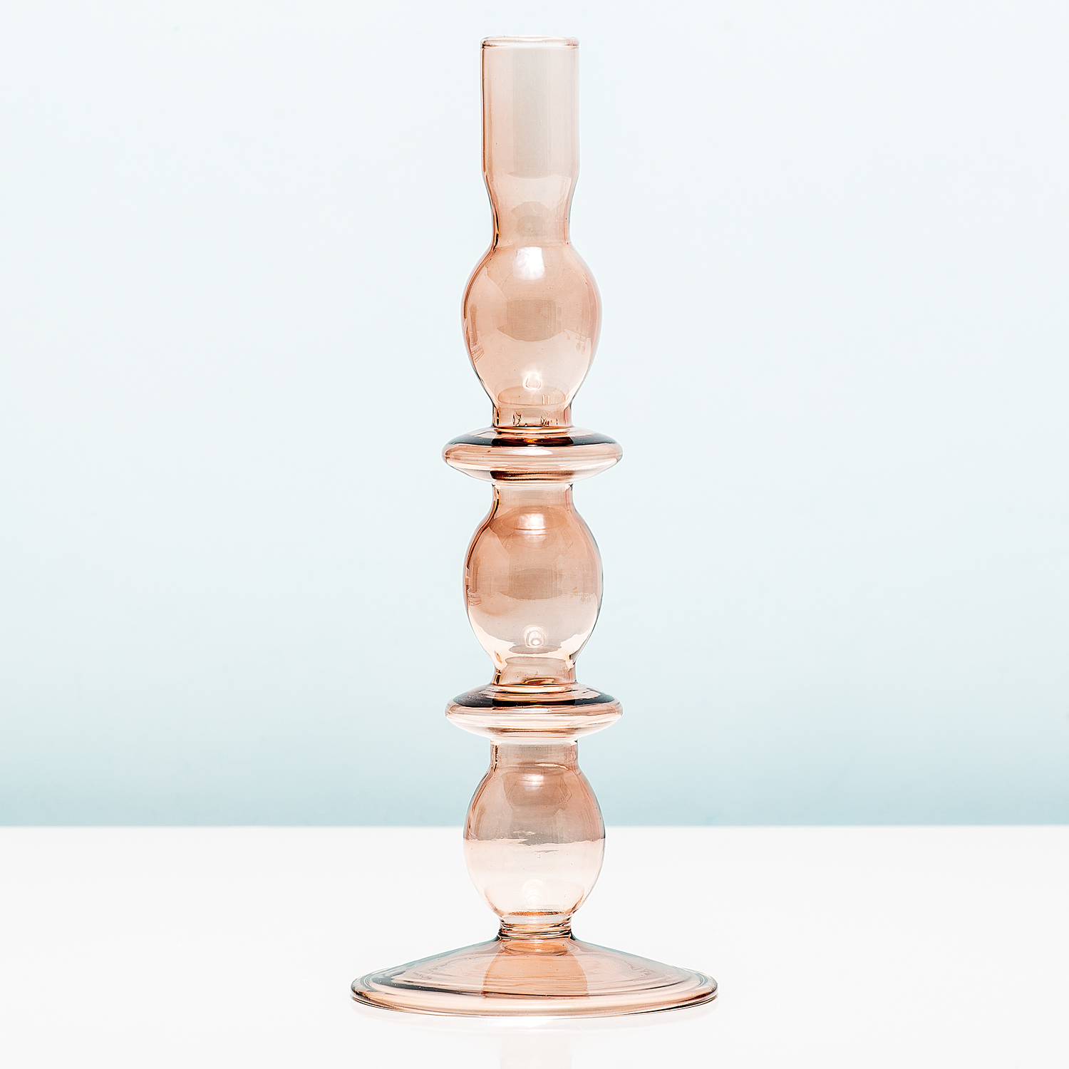 Glass Art Bubbles Kandelaar - Groot/roze