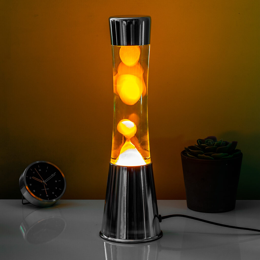 Lavalamp Magma lamp Oranje E14 25W met kabelschakelaar Kerstcadeau idee inclusief retro lichtgevende lamp [energieklasse E