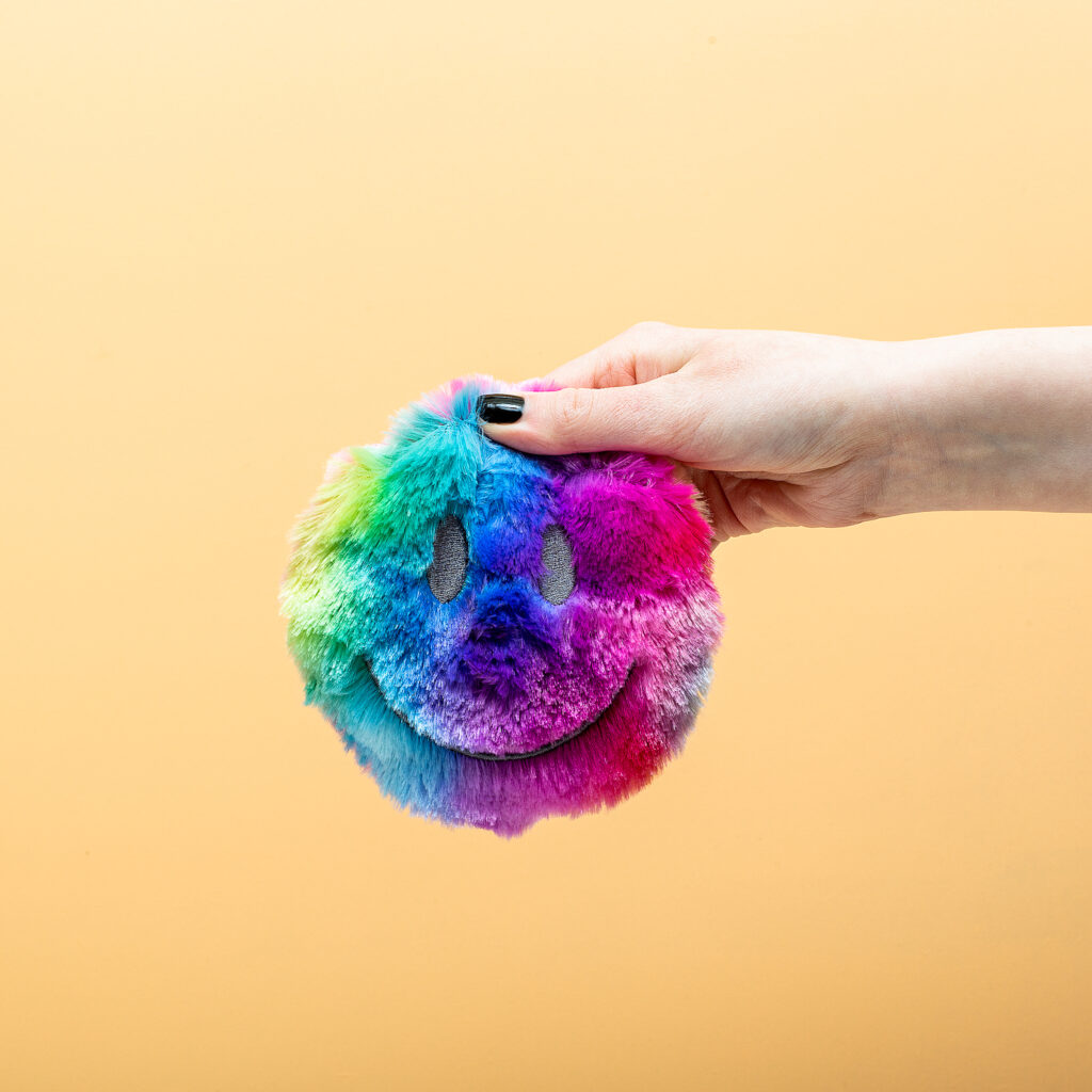 ANPIOX Zonnebloem pluche kussen, schattig regenboog smiley gezichtskussen, super zacht bloem zitkussen voor stoel slaapbank woondecoratie pluche kussens, geel, 40 cm