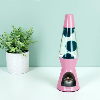 Fisura Waxinelicht lavalamp - Roze met groene lava