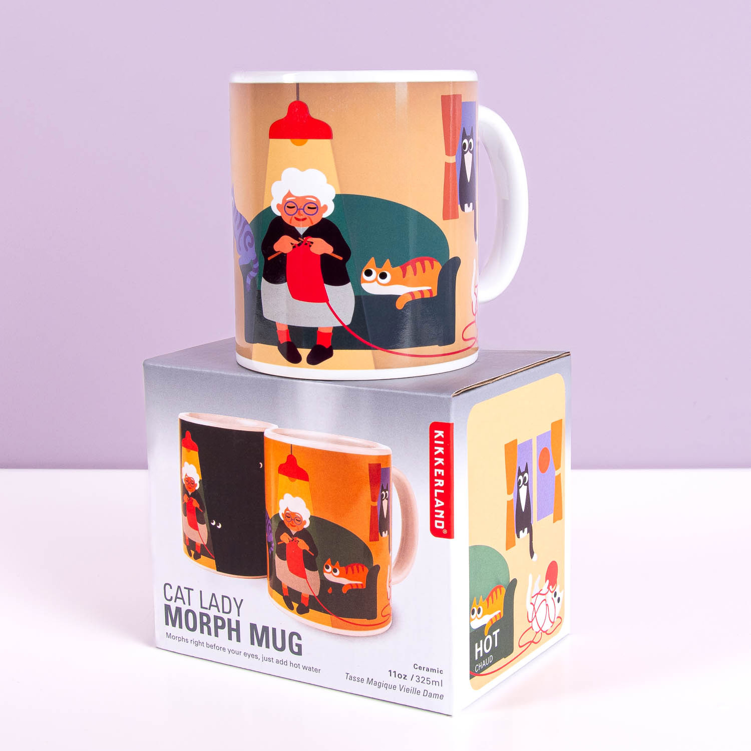 Kattenvrouwtje warmtegevoelige mok