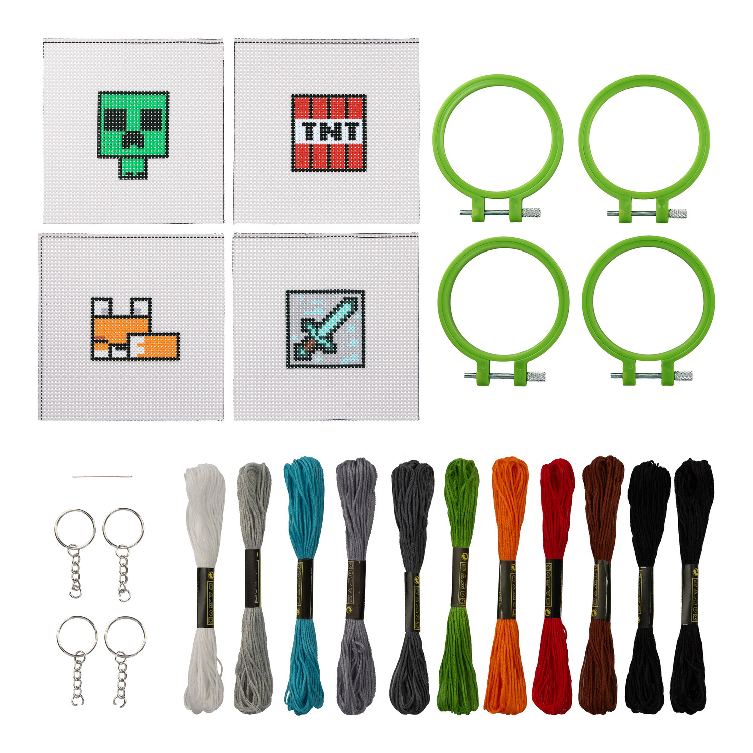 Minecraft Borduurhangers (set van 4)