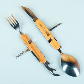 Houten campingbestek