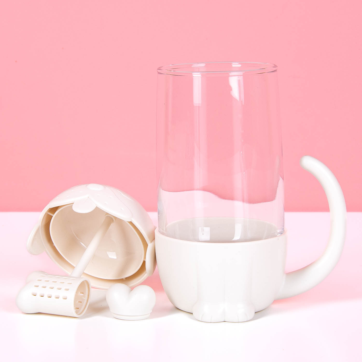 Hond theeglas met infuser