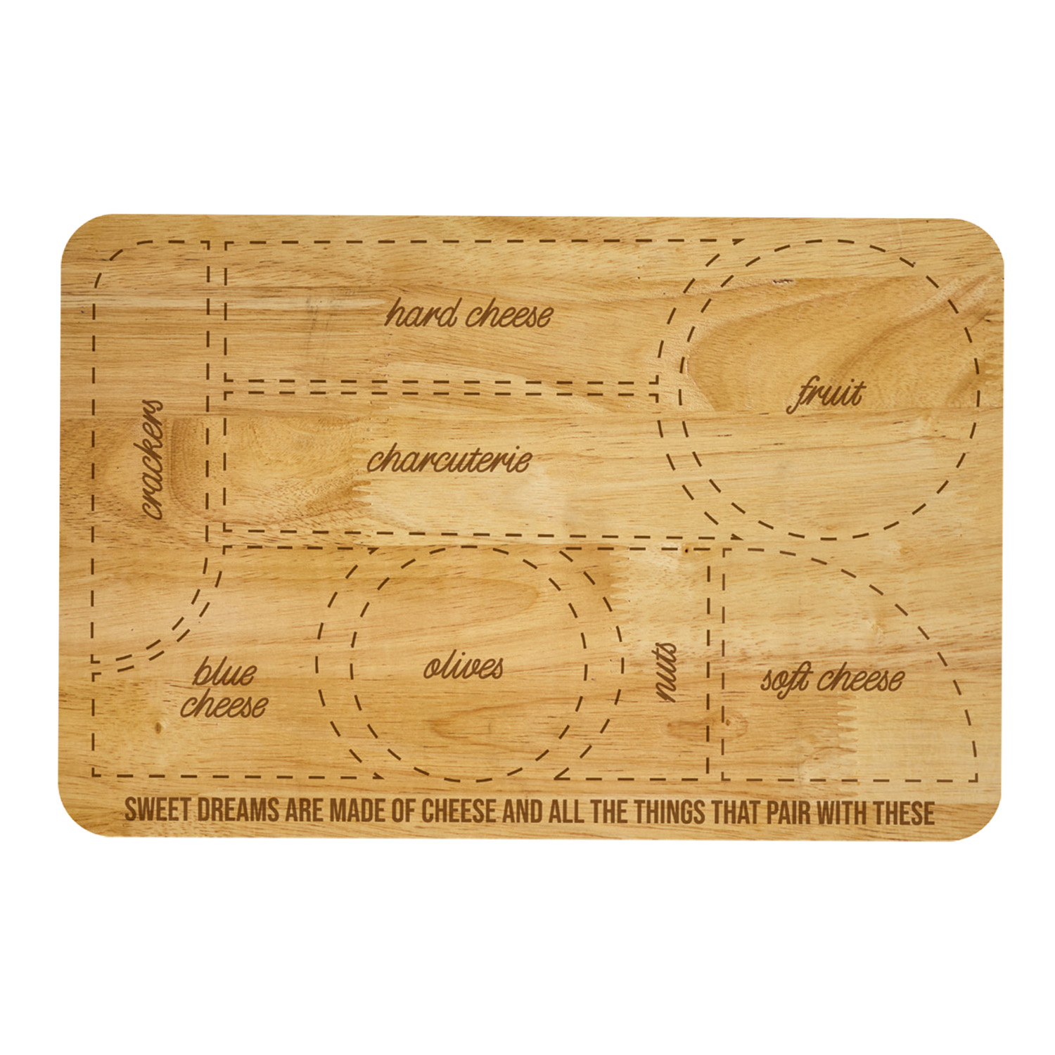 Houten borrelplank met vakjes