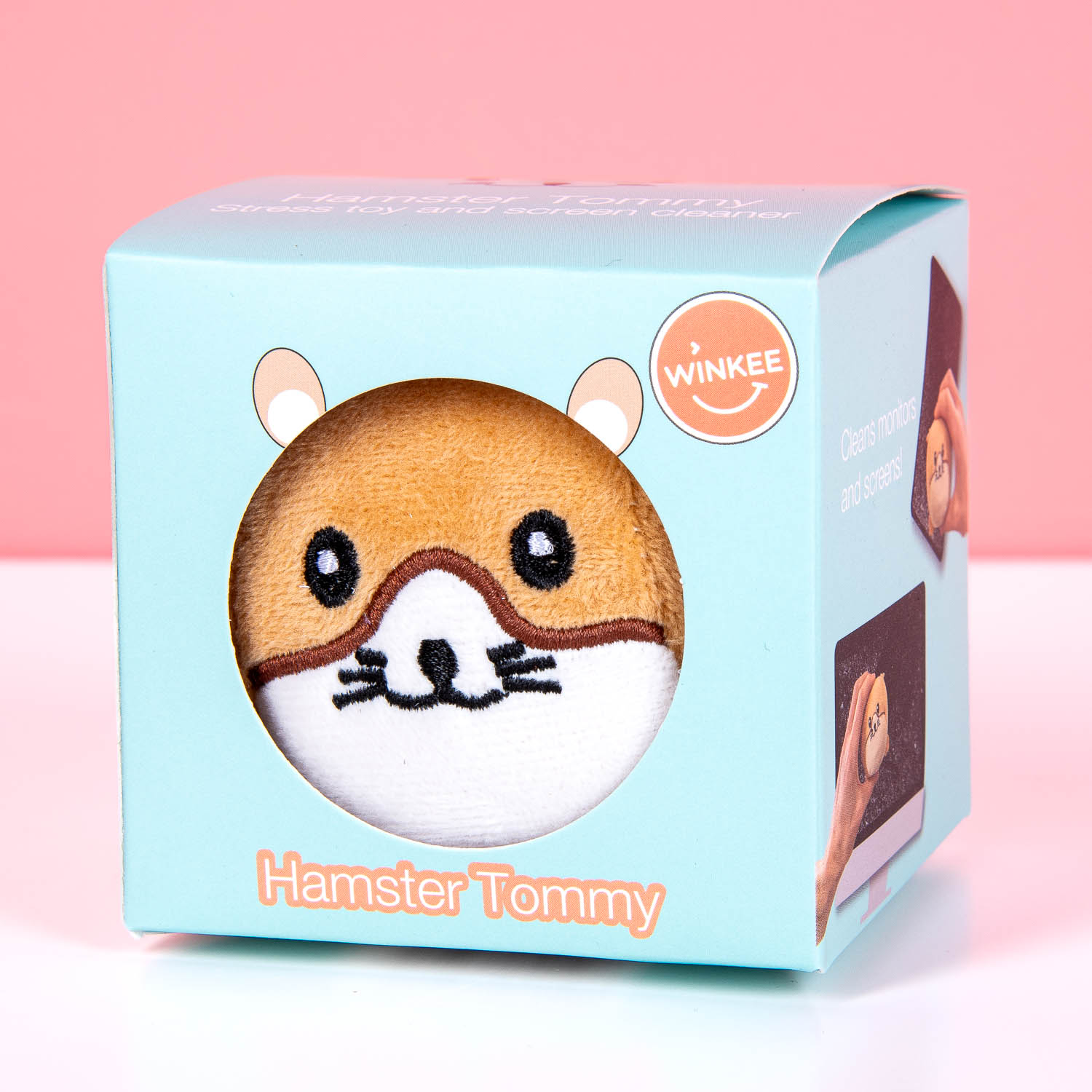 Hamster stressbal en schermreiniger