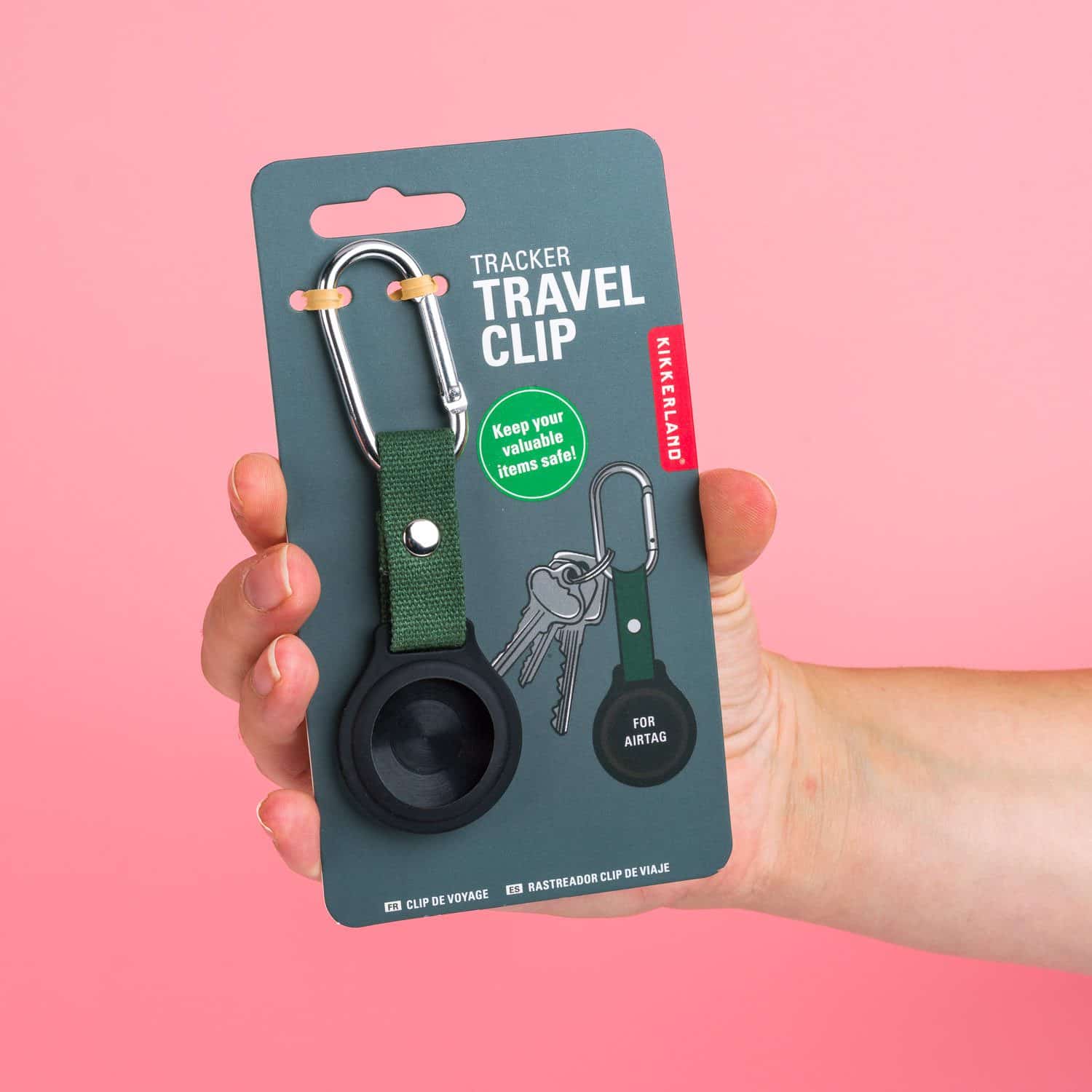 AirTag houder met karabijnhaak