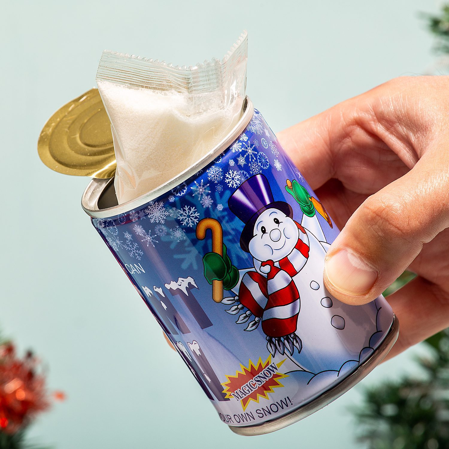 Magische sneeuw in een blikje