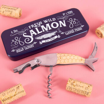 Zalm kurkentrekker in cadeaublik