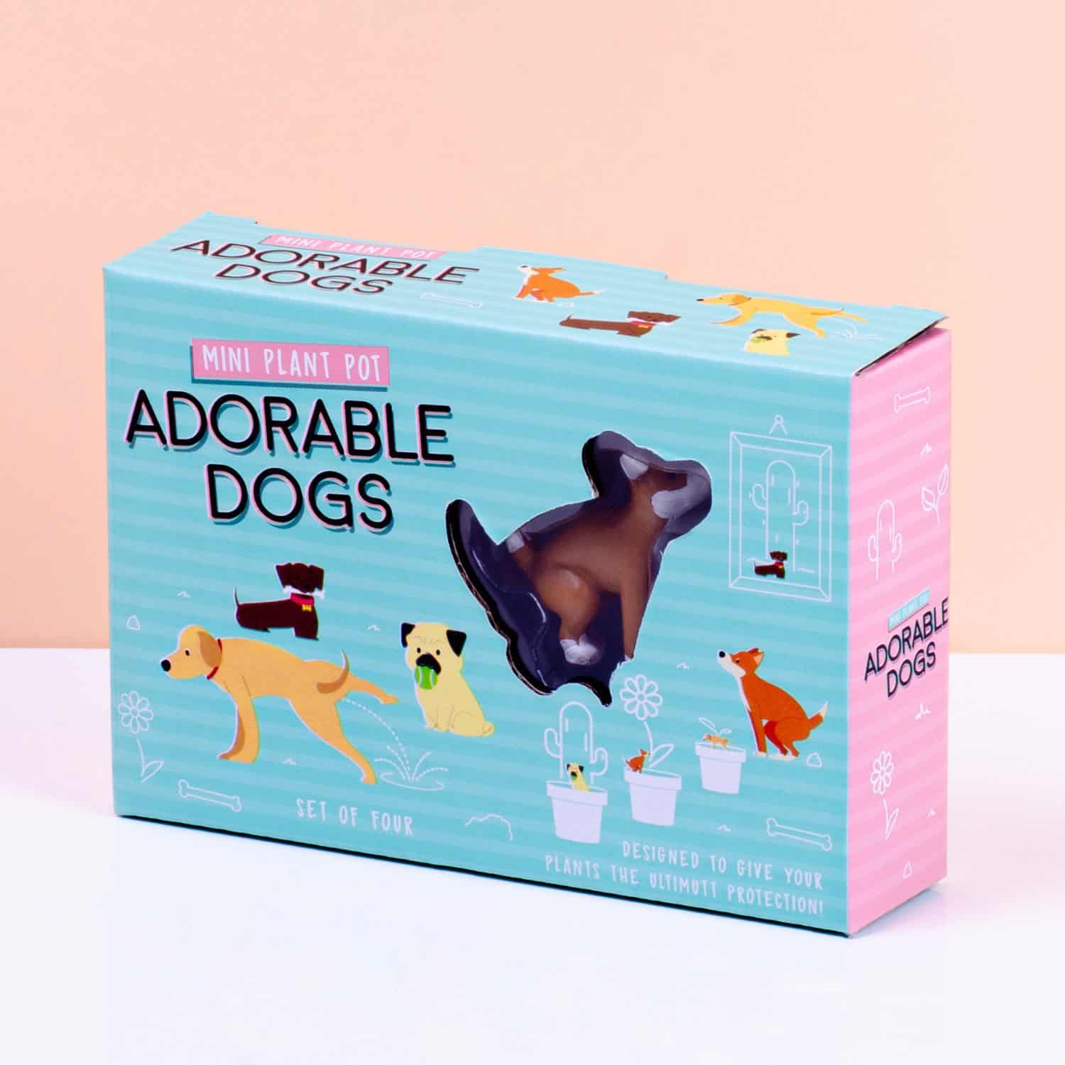 Bloempot honden (set van 4) - verpakking