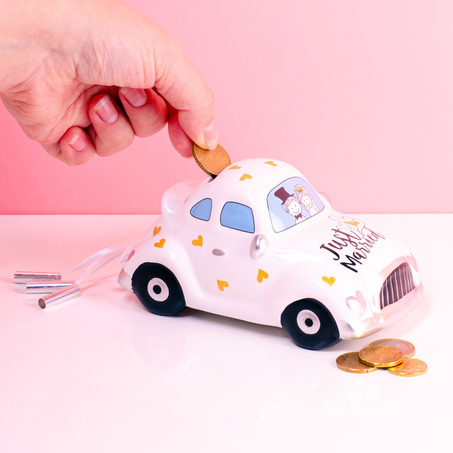 Just Married Auto Spaarpot afbeelding